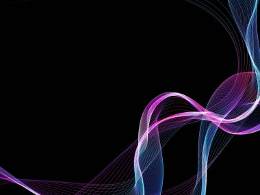 Parlayan soyut dalgalar ve soyut arkaplan ile koyu soyut arkaplan