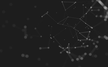 Noktaları ve çizgileri birleştiren soyut çokgen uzay düşük polyester arka plan. Bağlantı yapısı. 3d oluşturma