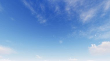 Bulutlu gökyüzü mavi arka plan, mavi gökyüzü arka plan ile küçük bulutlar, 3d renderin