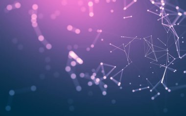 Noktaları ve çizgileri birleştiren soyut çokgen uzay düşük polyester arka plan. Bağlantı yapısı. 3d oluşturma