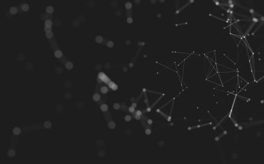 Noktaları ve çizgileri birleştiren soyut çokgen uzay düşük polyester arka plan. Bağlantı yapısı. 3d oluşturma