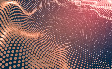 Noktaları ve çizgileri birleştiren soyut çokgen uzay düşük polyester arka plan. Bağlantı yapısı. 3d oluşturma