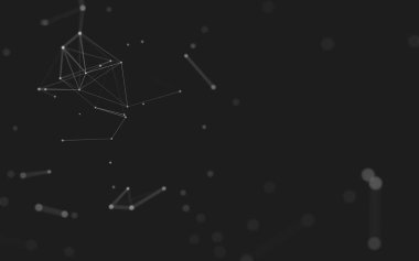 Noktaları ve çizgileri birleştiren soyut çokgen uzay düşük polyester arka plan. Bağlantı yapısı. 3d oluşturma