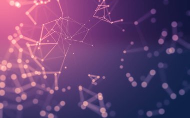 Noktaları ve çizgileri birleştiren soyut çokgen uzay düşük polyester arka plan. Bağlantı yapısı. 3d oluşturma