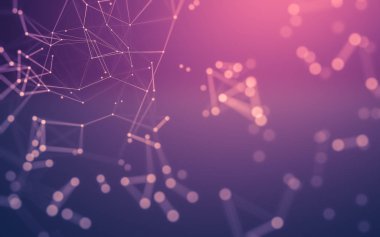 Noktaları ve çizgileri birleştiren soyut çokgen uzay düşük polyester arka plan. Bağlantı yapısı. 3d oluşturma