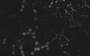 Noktaları ve çizgileri birleştiren soyut çokgen uzay düşük polyester arka plan. Bağlantı yapısı. 3d oluşturma