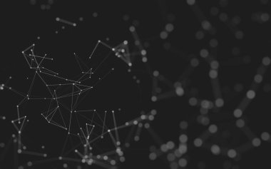 Noktaları ve çizgileri birleştiren soyut çokgen uzay düşük polyester arka plan. Bağlantı yapısı. 3d oluşturma