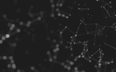 Noktaları ve çizgileri birleştiren soyut çokgen uzay düşük polyester arka plan. Bağlantı yapısı. 3d oluşturma