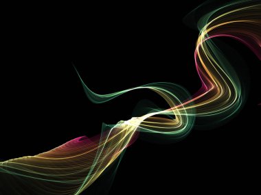 Parlayan soyut dalgalar ve soyut arkaplan ile koyu soyut arkaplan