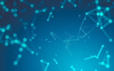 Noktaları ve çizgileri birleştiren soyut çokgen uzay düşük polyester arka plan. Bağlantı yapısı. 3d oluşturma