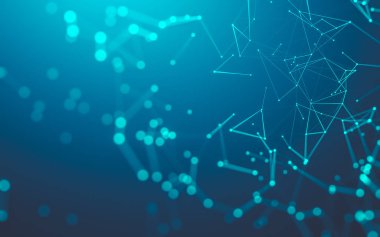 Noktaları ve çizgileri birleştiren soyut çokgen uzay düşük polyester arka plan. Bağlantı yapısı. 3d oluşturma