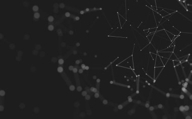 Noktaları ve çizgileri birleştiren soyut çokgen uzay düşük polyester arka plan. Bağlantı yapısı. 3d oluşturma