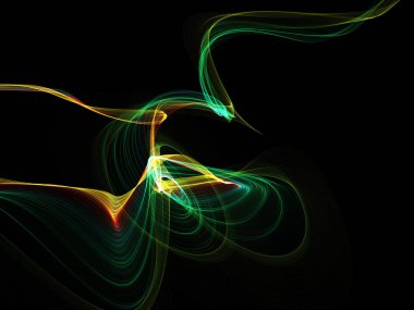 Parlayan soyut dalgalar ve soyut arkaplan ile koyu soyut arkaplan