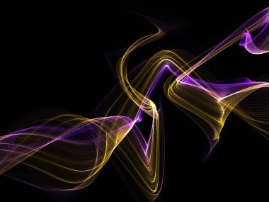Parlayan soyut dalgalar ve soyut arkaplan ile koyu soyut arkaplan