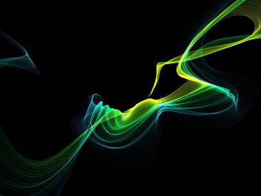 Parlayan soyut dalgalar ve soyut arkaplan ile koyu soyut arkaplan