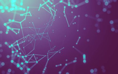 Noktaları ve çizgileri birleştiren soyut çokgen uzay düşük polyester arka plan. Bağlantı yapısı. 3d oluşturma