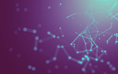 Noktaları ve çizgileri birleştiren soyut çokgen uzay düşük polyester arka plan. Bağlantı yapısı. 3d oluşturma