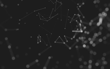 Noktaları ve çizgileri birleştiren soyut çokgen uzay düşük polyester arka plan. Bağlantı yapısı. 3d oluşturma