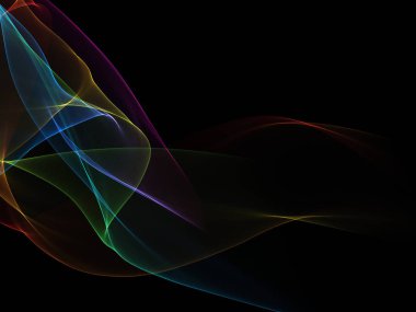 Parlayan soyut dalgalar ve soyut arkaplan ile koyu soyut arkaplan