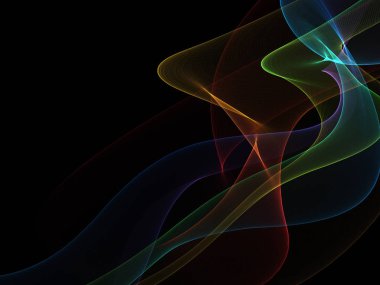 Parlayan soyut dalgalar ve soyut arkaplan ile koyu soyut arkaplan