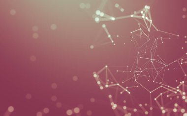 Noktaları ve çizgileri birleştiren soyut çokgen uzay düşük polyester arka plan. Bağlantı yapısı. 3d oluşturma