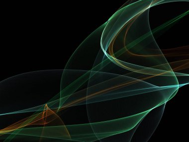 Parlayan soyut dalgalar ve soyut arkaplan ile koyu soyut arkaplan