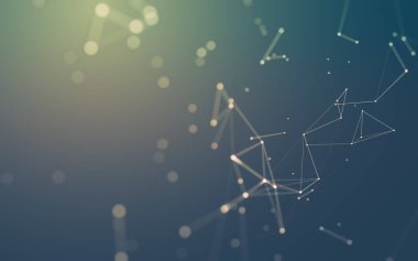 Noktaları ve çizgileri birleştiren soyut çokgen uzay düşük polyester arka plan. Bağlantı yapısı. 3d oluşturma