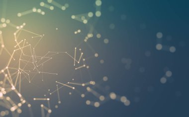 Noktaları ve çizgileri birleştiren soyut çokgen uzay düşük polyester arka plan. Bağlantı yapısı. 3d oluşturma