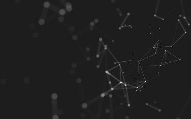 Noktaları ve çizgileri birleştiren soyut çokgen uzay düşük polyester arka plan. Bağlantı yapısı. 3d oluşturma