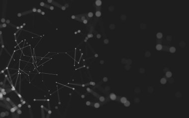 Noktaları ve çizgileri birleştiren soyut çokgen uzay düşük polyester arka plan. Bağlantı yapısı. 3d oluşturma