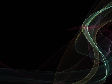 Parlayan soyut dalgalar ve soyut arkaplan ile koyu soyut arkaplan