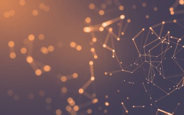 Noktaları ve çizgileri birleştiren soyut çokgen uzay düşük polyester arka plan. Bağlantı yapısı. 3d oluşturma