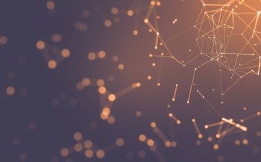 Noktaları ve çizgileri birleştiren soyut çokgen uzay düşük polyester arka plan. Bağlantı yapısı. 3d oluşturma