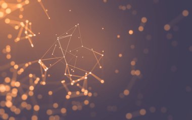 Noktaları ve çizgileri birleştiren soyut çokgen uzay düşük polyester arka plan. Bağlantı yapısı. 3d oluşturma