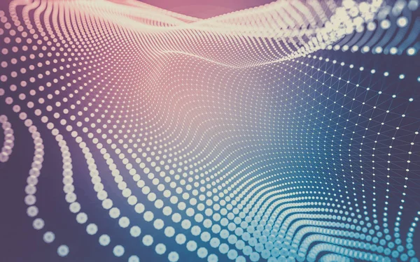 Noktaları ve çizgileri birleştiren soyut çokgen uzay düşük polyester arka plan. Bağlantı yapısı. 3d oluşturma