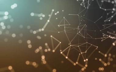 Noktaları ve çizgileri birleştiren soyut çokgen uzay düşük polyester arka plan. Bağlantı yapısı. 3d oluşturma