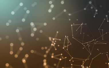 Noktaları ve çizgileri birleştiren soyut çokgen uzay düşük polyester arka plan. Bağlantı yapısı. 3d oluşturma