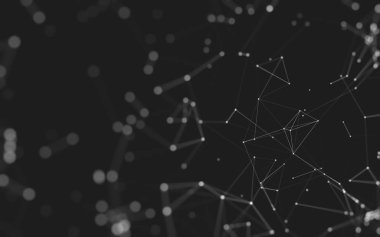 Noktaları ve çizgileri birleştiren soyut çokgen uzay düşük polyester arka plan. Bağlantı yapısı. 3d oluşturma