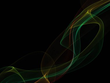 Parlayan soyut dalgalar ve soyut arkaplan ile koyu soyut arkaplan