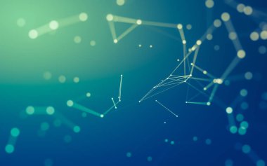 Noktaları ve çizgileri birleştiren soyut çokgen uzay düşük polyester arka plan. Bağlantı yapısı. 3d oluşturma