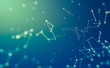 Noktaları ve çizgileri birleştiren soyut çokgen uzay düşük polyester arka plan. Bağlantı yapısı. 3d oluşturma