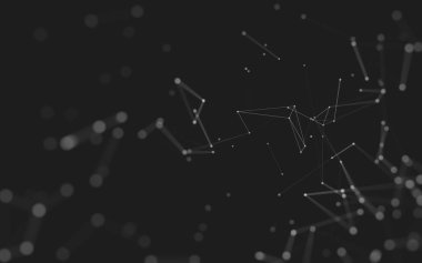 Noktaları ve çizgileri birleştiren soyut çokgen uzay düşük polyester arka plan. Bağlantı yapısı. 3d oluşturma