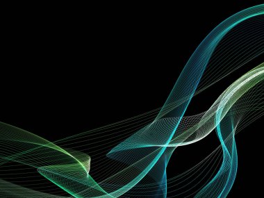 Parlayan soyut dalgalar ve soyut arkaplan ile koyu soyut arkaplan