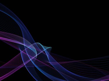 Parlayan soyut dalgalar ve soyut arkaplan ile koyu soyut arkaplan