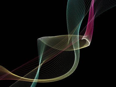 Parlayan soyut dalgalar ve soyut arkaplan ile koyu soyut arkaplan