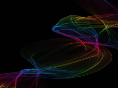 Parlayan soyut dalgalar ve soyut arkaplan ile koyu soyut arkaplan