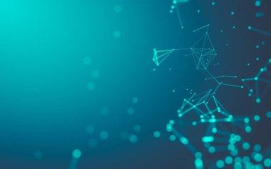 Noktaları ve çizgileri birleştiren soyut çokgen uzay düşük polyester arka plan. Bağlantı yapısı. 3d oluşturma