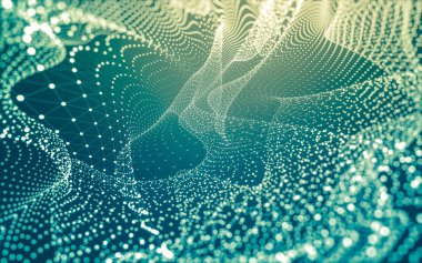 Noktaları ve çizgileri birleştiren soyut çokgen uzay düşük polyester arka plan. Bağlantı yapısı. 3d oluşturma