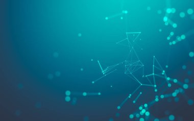 Noktaları ve çizgileri birleştiren soyut çokgen uzay düşük polyester arka plan. Bağlantı yapısı. 3d oluşturma