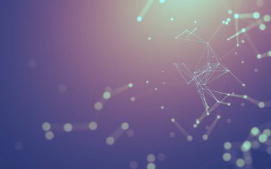 Noktaları ve çizgileri birleştiren soyut çokgen uzay düşük polyester arka plan. Bağlantı yapısı. 3d oluşturma